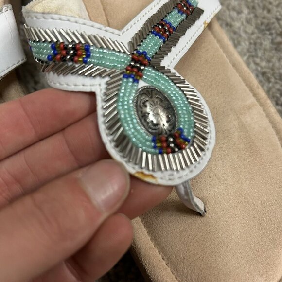 Minnetonka Silverthorne Sandals Women's 8 Beaded Aztech Southwestern - Picture 6 of 8